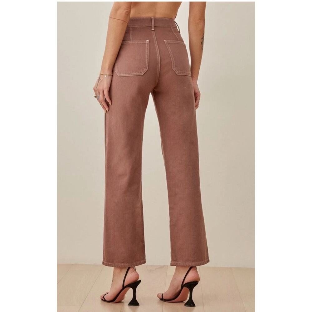 reformation brown Lexi Wide-Leg High-Rise Organic-Denim Jeans - Picture 5 of 8